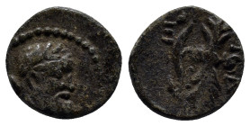PISIDIA. Selge. Ae (12mm, 1.8 g) (2nd-1st centuries BC). Obv: Head of Herakles right, with club over shoulder. Thunderbolt and arc terminating in head...