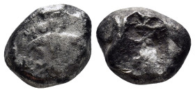PERSIA, Achaemenid Empire. Time of Artaxerxes I to Xerxes II. Circa 455-420 BC. AR Siglos (12mm, 5.4 g). Persian king or hero in kneeling-running stan...