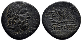 PAPHLAGONIA. Sinope. (Circa 95-90 or 80-70 BC). Struck under Mithradates VI Eupator. AE (20mm, 7.0 g) Obv: Laureate head of Zeus right. Rev: ΣΙΝΩΠΗΣ. ...