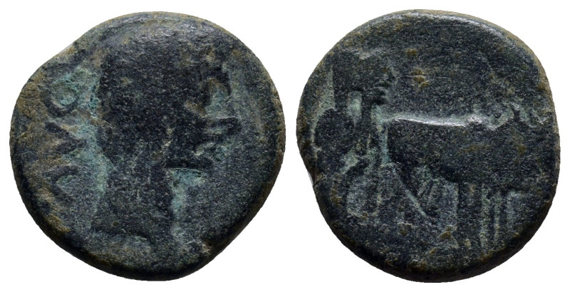 Macedon. Philippi. Tiberius AD 14-37. Bronze Æ (17mm, 5.0 g). TI AVG, bare head ...