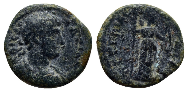 PAMPHYLIA. Perge. Hadrian (117-138). Ae. (14mm, 2.5 g) Obv: ΑΔΡΙΑΝΟС ΚΑΙСΑΡ. Lau...