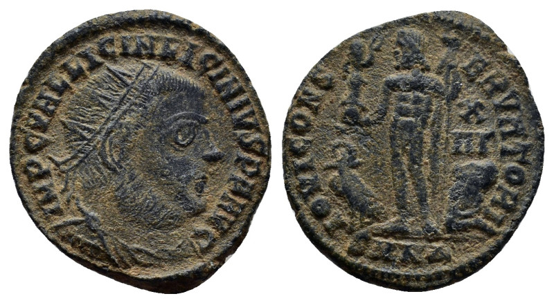 Licinius I AD 308-324. Cyzicus Follis Æ (13mm, 2.2 g). IMP C VAL LICIN LICINIVS ...