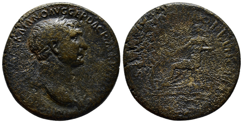 TRAJAN. 98-117 AD. Æ Sestertius (33mm, 21.1 g). Struck 103 AD. Laureate bust rig...