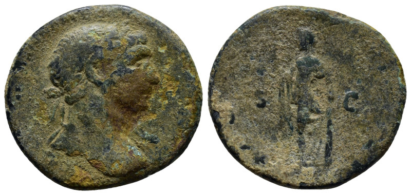 TRAJAN. 98-117 AD. Æ As (22mm, 9.5 g). Struck circa 103-111 AD. Laureate bust ri...