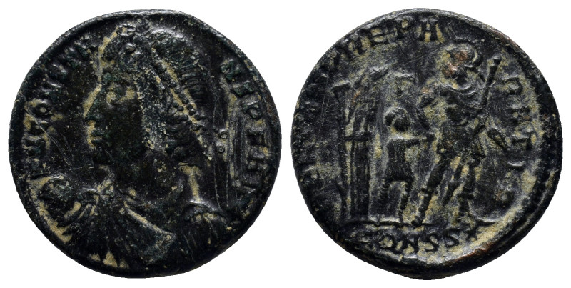 Constans. Follis. AE (20mm, 5.3 g) 337-350 d.C. Constantinople. Anv.: D N CONSTA...