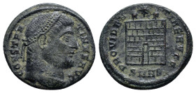 CONSTANTINE I. 307-337 AD. Æ Follis (18mm, 3.2 g). Struck 324-325 AD. Nicomedia mint. CONSTA-NTINVS AVG, laureate head right / PROVIDEN-TIAE AVGG, cam...
