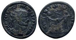 Maximianus, First reign (286-305 AD). AE Follis (20mm, 4.1 g). Obv: IMP C M A MAXIMIANVS P F AVG, radiate, draped and cuirassed bust of Maximian right...