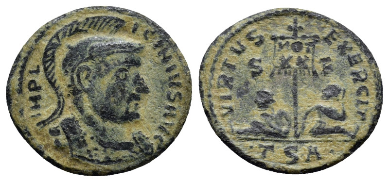 LICINIUS I, (A.D. 308-324), AE (18mm, 2.2 g) Thessalonica. Licinius laureate hel...