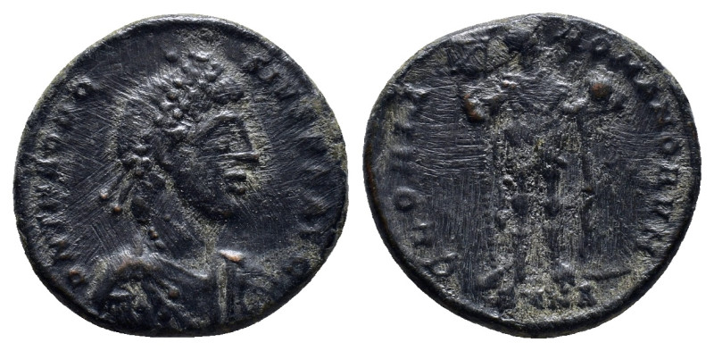 Theodosius I Æ Nummus. (21mm, 5.4 g) Nicomedia, AD 392-394. D N THEODOSIVS P F A...