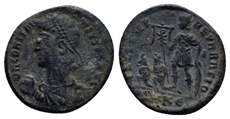 Constantius II AD 337-361. Cyzicus Follis Æ (22mm, 4.2 g). D N CONSTANTIVS P F A...