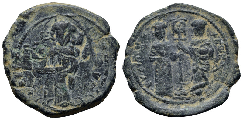 Constantine X. 1059-1067. Æ follis.(30mm, 9.0 g). Christ standing facing on foot...