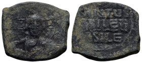 Anonymous Folles, time of Basil II & Constantine VIII, (976-1025 AD) Constantinopolis AE Follis (25mm, 13.6 g) Obv: +ЄMMANOЧHΛ Nimbate bust of Christ ...