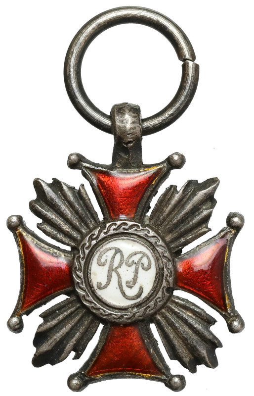 II RP, Srebrny Krzyż Zasługi - miniatura - J. Knedler (SREBRO) Miniatura wykonan...