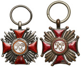 II RP, Srebrny Krzyż Zasługi - miniatury, zestaw (2szt)