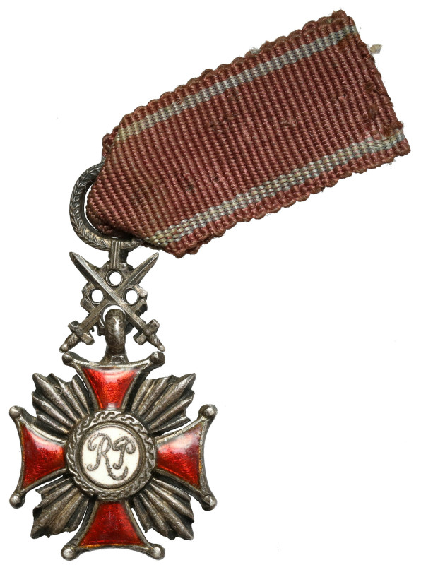PRL, Srebrny Krzyż Zasługi z Mieczami - miniatura - J. Knedler (SREBRO) Miniatur...