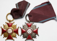 PRL, Złoty i Srebrny Krzyż Zasługi - monogram RP, zestaw (2szt)