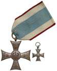 II RP, Odznaka pamiątkowa 'Krzyż na śląskiej wstędze waleczności i zasługi' + miniatura