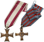 PSZnZ, Krzyż Walecznych i Krzyż Monte Cassino, zestaw miniatur (2szt)