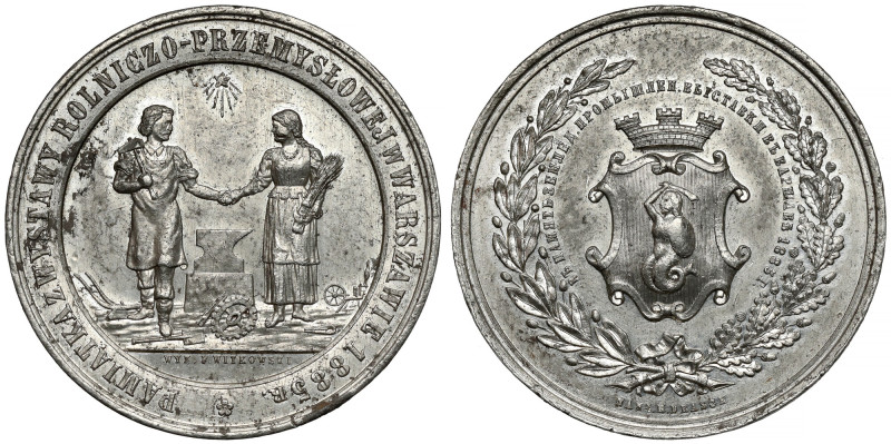 Medal, Wystawa Rolniczo-Przemysłowa w Warszawie 1885 Piękne lustro. Trochę patyn...