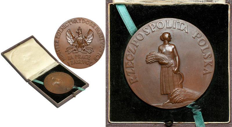 Medal, Za Pracę i Zasługę 1926 - III. klasa (brąz) - w pudełku nadaniowym W komp...