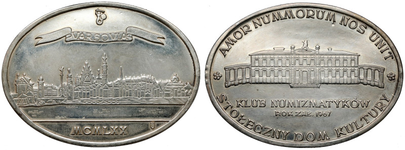 Medal SREBRO, Klub Numizmatyków 1970 - RYTOSZTUKA Medal wykonany w zakładzie Ryt...