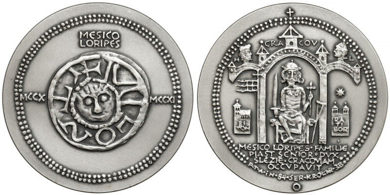 Medal SREBRO, seria królewska - Mieszko Plątonogi Srebro 0.925, punca na obrzeżu...