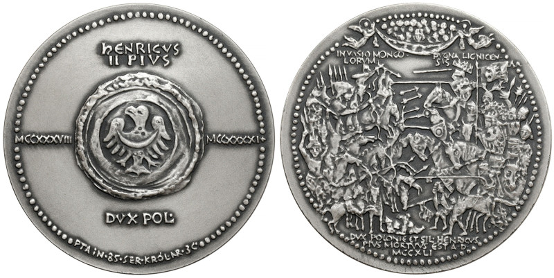 Medal SREBRO, seria królewska - Henryk II Pobożny Srebro 0.925, punca na obrzeżu...