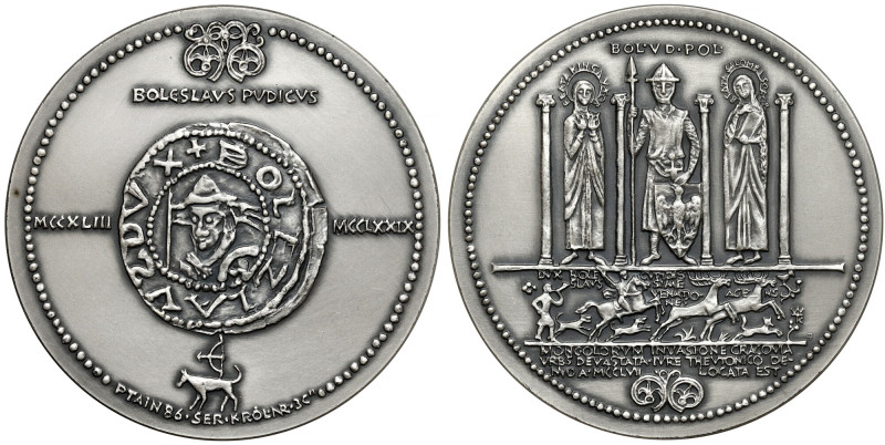 Medal SREBRO, seria królewska - Bolesław V Wstydliwy Srebro 0.925, punca na obrz...