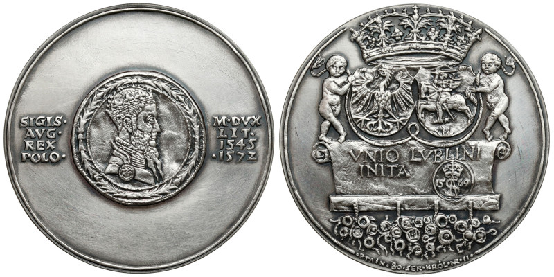 Medal SREBRO, seria królewska - Zygmunt II August Srebro 0.925, punca na obrzeżu...