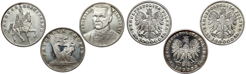 Mały Tryptyk 100.000 złotych 1990 - komplet (3szt) Kompletny, oryginalny, mały t...