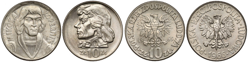 10 złotych 1965-1966, Kopernik i Kościuszko - piękne (2szt) Reference: Parchimow...