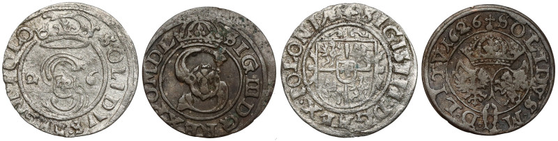 Zygmunt III Waza, Szeląg Bydgoszcz i Wilno 1626 (2szt) 
Grade: VF-XF 

Sigism...