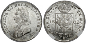 Śląsk, Fryderyk Wilhelm III, 4 grosze 1802-B, Wrocław