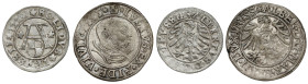 Prusy, Albrecht Hohenzollern, Szeląg 1550 i Grosz 1535, zestaw (2szt)