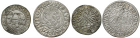 Prusy, Albrecht Hohenzollern, Szeląg 1550 i Grosz 1542, zestaw (2szt)