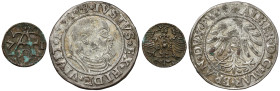 Prusy, Albrecht Hohenzollern i Fryderyk, Denar i Grosz Królewiec, zestaw (2szt) R4