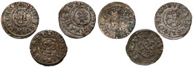 Krystyna Waza, Szeląg Ryga 1647-1651, zestaw (3szt)