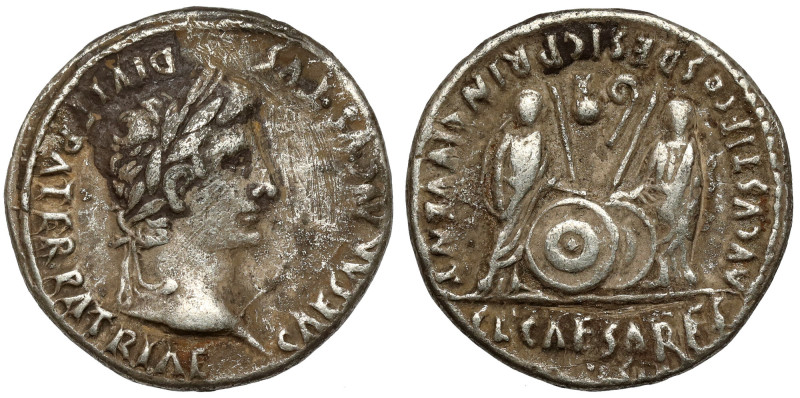 Octavian August (27 BC - 14 AD) Denarius Obverse: CAESAR AVGVSTVS DlVIF PATER PA...