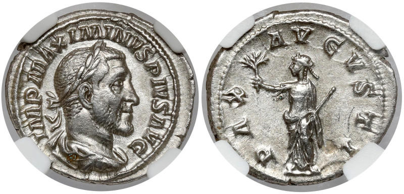 Maximinus I Thrax (235-238 AD) Denarius Obverse: IMP MAXIMINVS PIVS AVG Laureate...