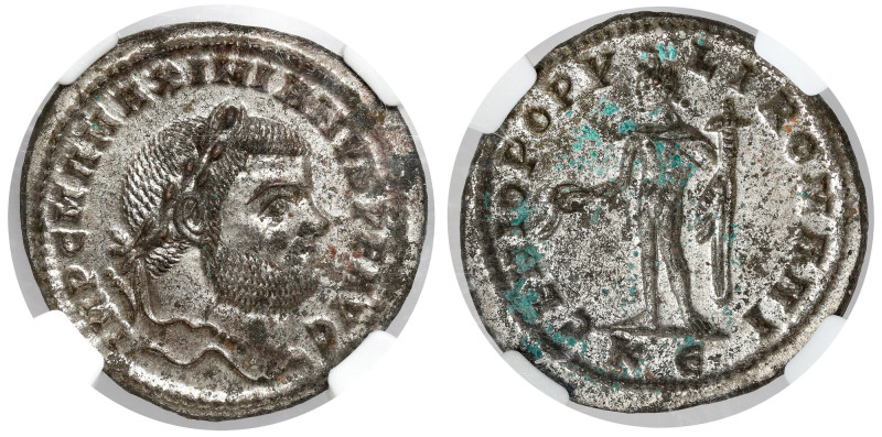 Maximian (286-305 n.e.) Follis, Cyzicus Obverse: IMP C MA MAXIMIANVS P F AVG Lau...