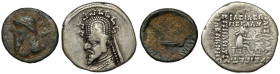 Parthia, drachm and bronze, lot (2pcs)