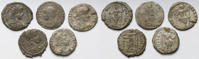 Silvered follis, lot (5pcs)