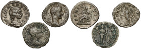 Alexander Sever and Julia Maesa, Denarii, lot (3pcs)