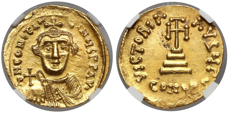 Constans II (641-668 n.e.) Solidus, Constantinople Obverse: δ N CONSTANTINUS P P...