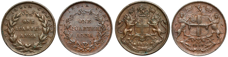 India, 1/4 anna 1835-1858 (2pcs) 
Grade: 3+, 2 

WORLD COINS - ASIA INDIA, IN...