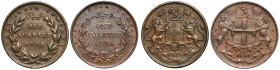 India, 1/4 anna 1835-1858 (2pcs)