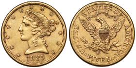 USA, 5 dollars 1885-S