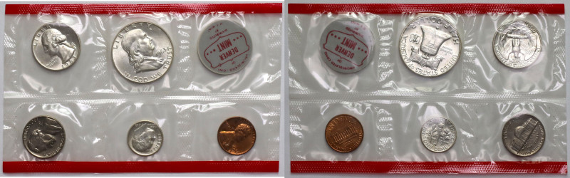 USA, 1963 annual set - from 1 cent to 1/2 dollar - Denver Mint 

WORLD COINS -...