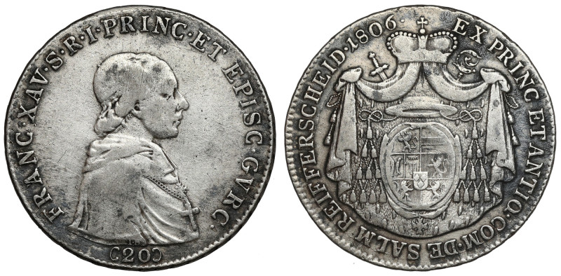 Austria, Bishopric of Gurk, Francis II Xaver, 20 kreuzer 1806 Cleaned on obverse...