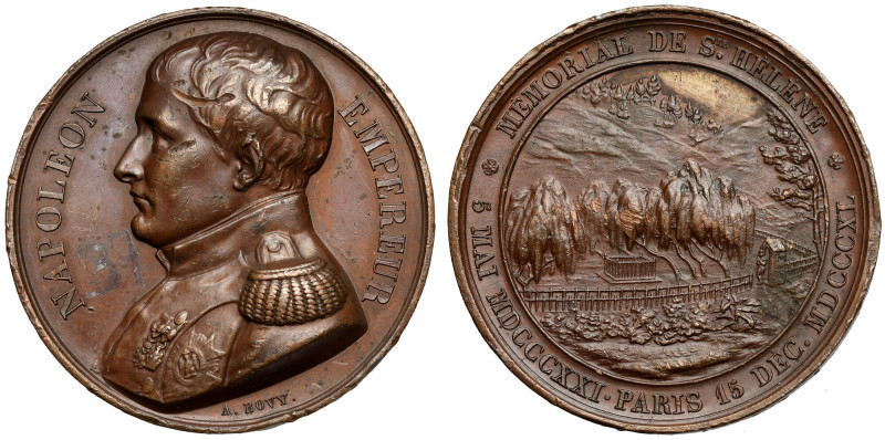 France, Napoleon, Medal 1840 - Memorial de Ste. Helene Number written in ink on ...